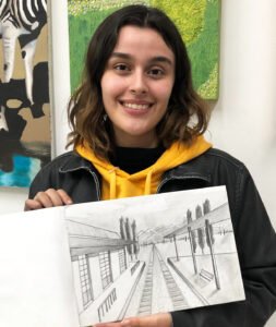 Dibujo de Perspectiva Punto de Fuga en Técnica al lápiz