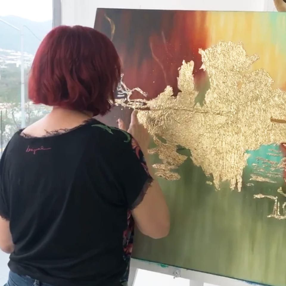 Pintando pintura al óleo técnicas mixtas